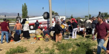 ambulans ile otomobil carpisti 2si agir 7 yarali