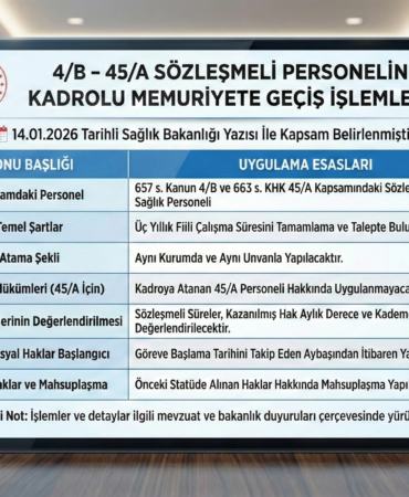 Sağlık Bakanlığı 4B ve 45A Sözleşmeli Personel Kadroya Geçiş Kılavuzu 2026