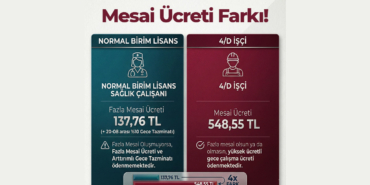 mesai ücreti farkı